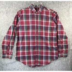 McGregor Classic Shirt Men's XL Red Vintage Plaid Button Down Long Sleeve
